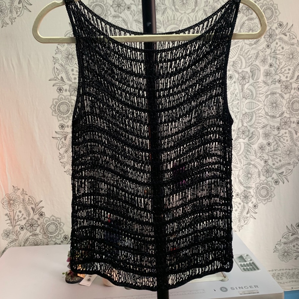 Beaded see through shirt
